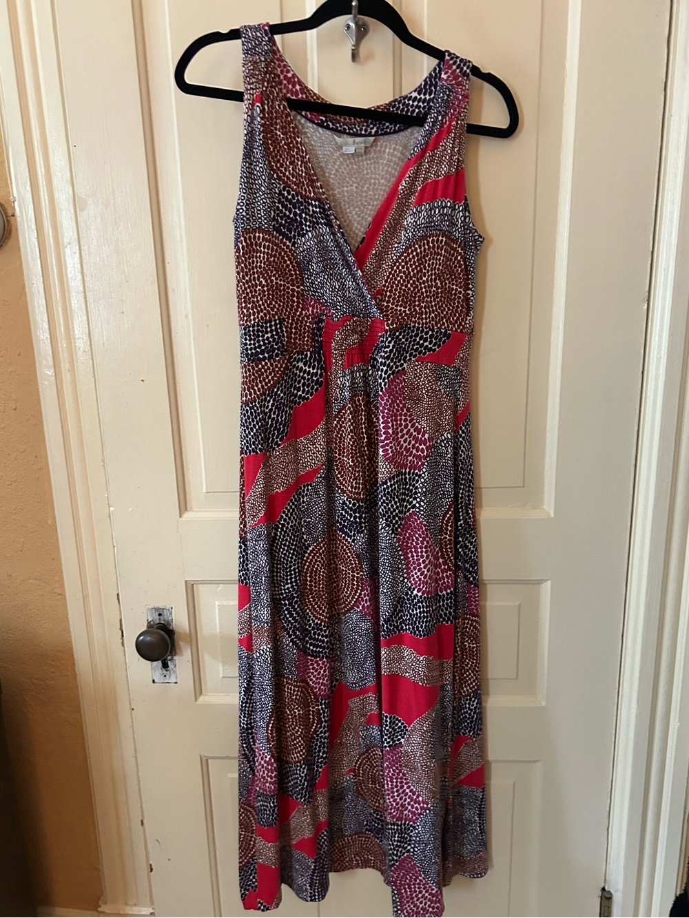 Boden Sleeveless smocked Maxi Dress Abstract Print US 10 10L